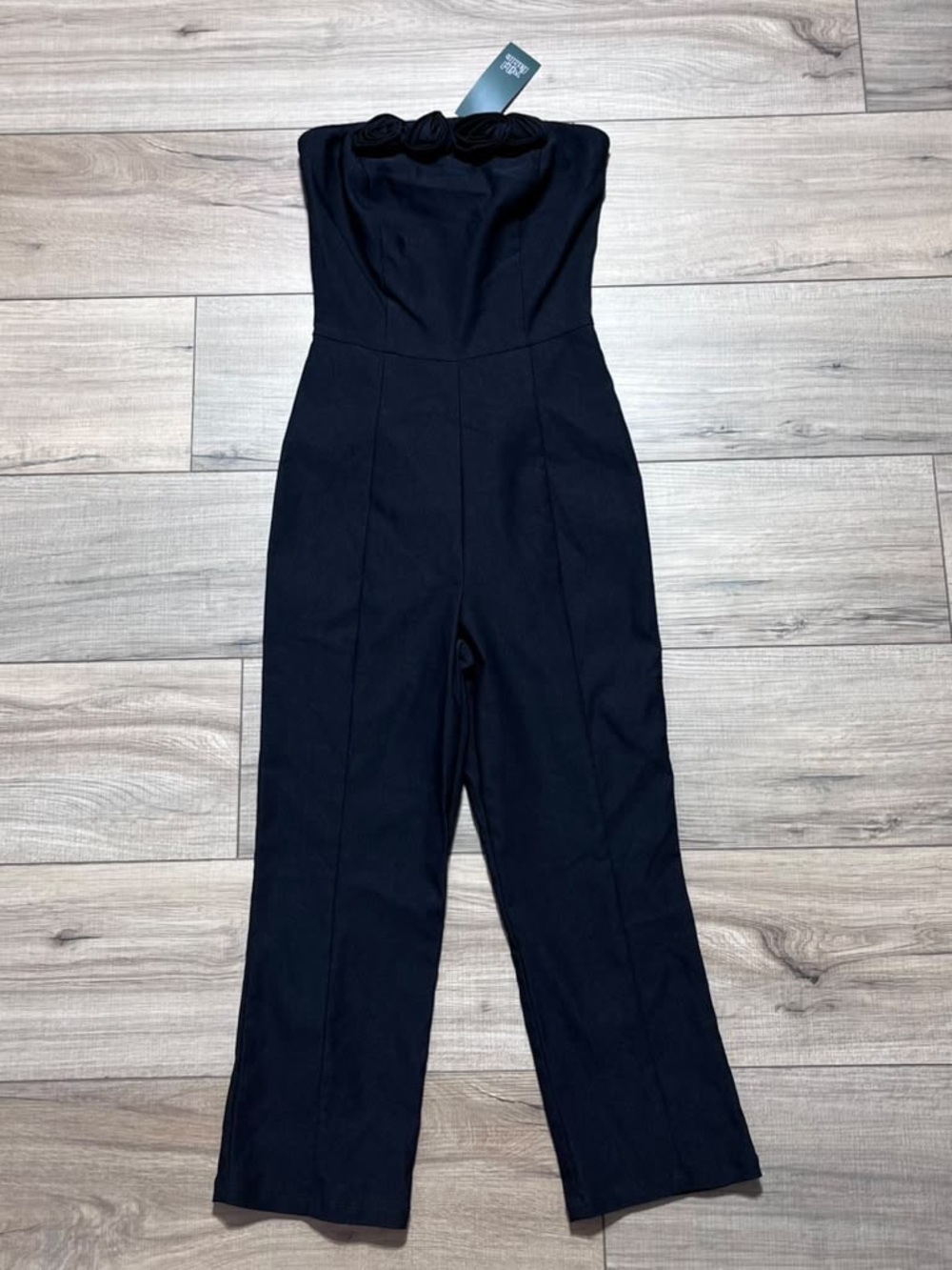 Wild Fable Womens Rosette Strapless Capri Jumpsuit Size XXS Ebony